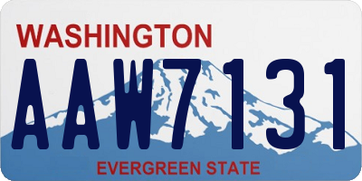 WA license plate AAW7131