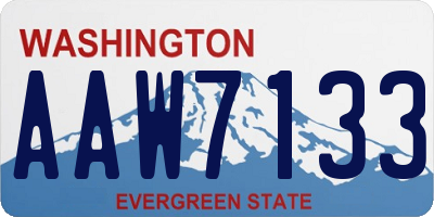 WA license plate AAW7133