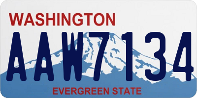 WA license plate AAW7134