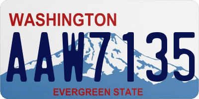 WA license plate AAW7135