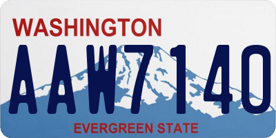 WA license plate AAW7140