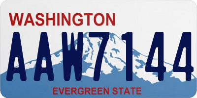 WA license plate AAW7144