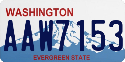 WA license plate AAW7153