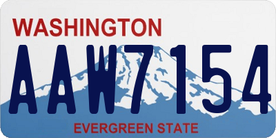 WA license plate AAW7154
