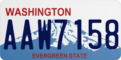 WA license plate AAW7158