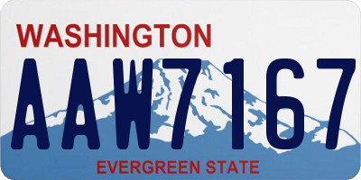 WA license plate AAW7167