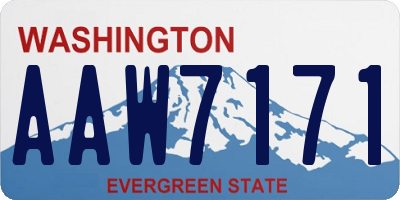 WA license plate AAW7171
