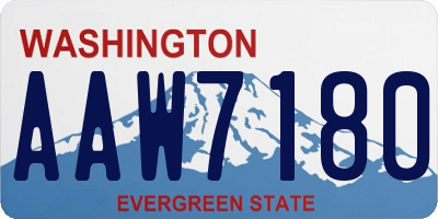WA license plate AAW7180