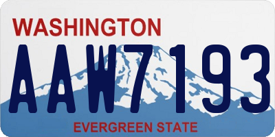 WA license plate AAW7193