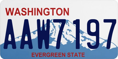 WA license plate AAW7197