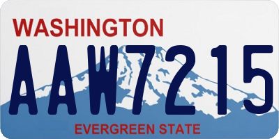 WA license plate AAW7215