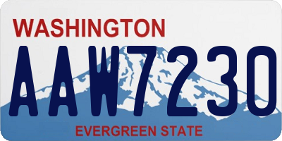 WA license plate AAW7230