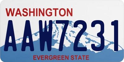 WA license plate AAW7231