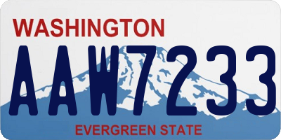 WA license plate AAW7233
