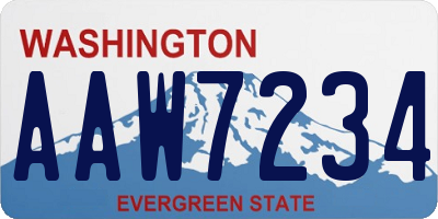 WA license plate AAW7234