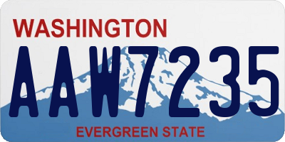 WA license plate AAW7235