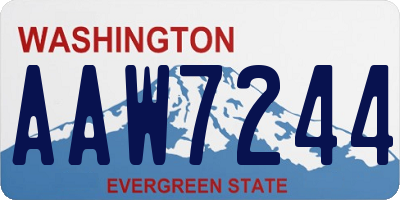 WA license plate AAW7244