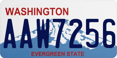 WA license plate AAW7256