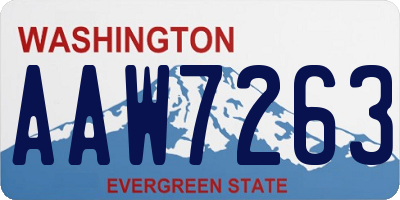 WA license plate AAW7263