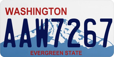 WA license plate AAW7267