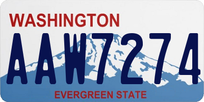 WA license plate AAW7274