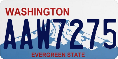 WA license plate AAW7275