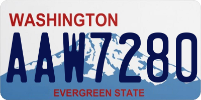 WA license plate AAW7280