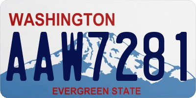WA license plate AAW7281