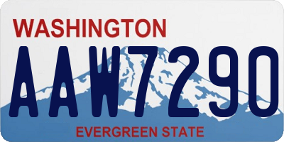 WA license plate AAW7290
