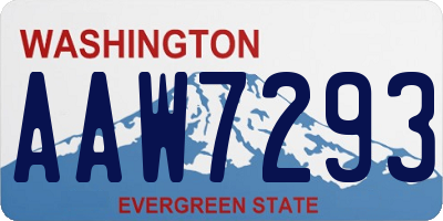 WA license plate AAW7293