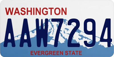 WA license plate AAW7294