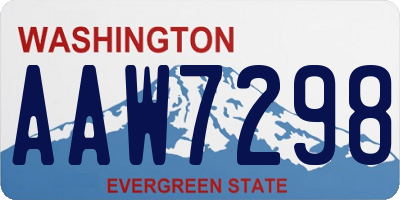 WA license plate AAW7298