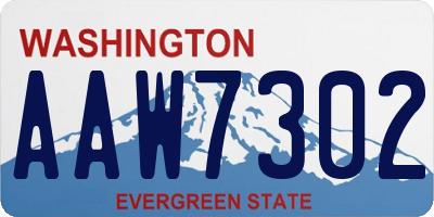 WA license plate AAW7302
