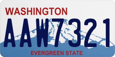 WA license plate AAW7321