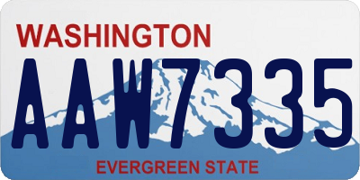 WA license plate AAW7335