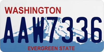 WA license plate AAW7336