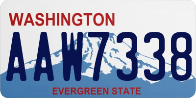 WA license plate AAW7338