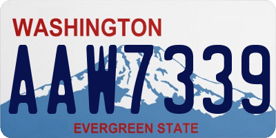 WA license plate AAW7339