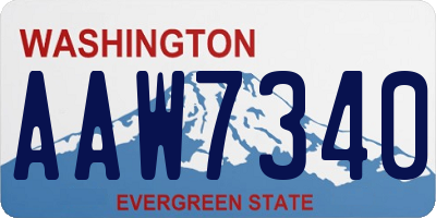 WA license plate AAW7340