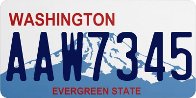 WA license plate AAW7345