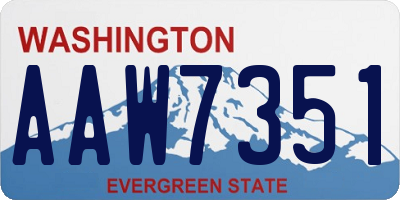 WA license plate AAW7351