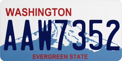 WA license plate AAW7352