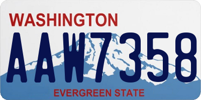 WA license plate AAW7358