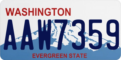WA license plate AAW7359