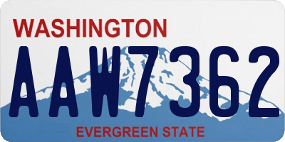 WA license plate AAW7362