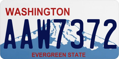 WA license plate AAW7372