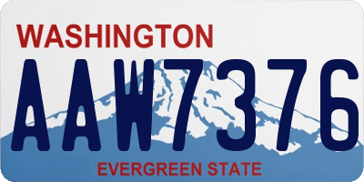 WA license plate AAW7376