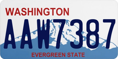 WA license plate AAW7387