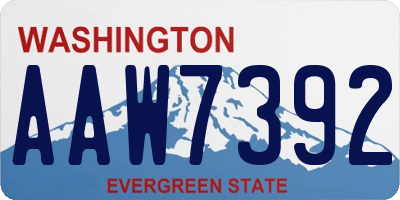 WA license plate AAW7392
