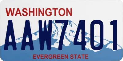 WA license plate AAW7401